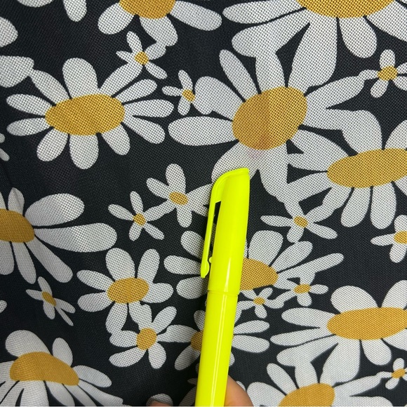 Pretty Garbage Mesh Ditsy Floral Daisy Midi Skirt Side Slit Size Medium - Picture 4 of 12